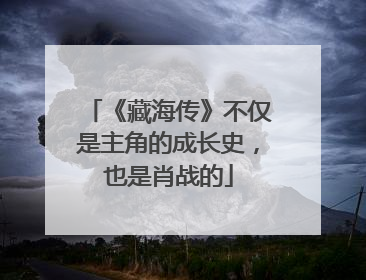 《藏海传》不仅是主角的成长史，也是肖战的
