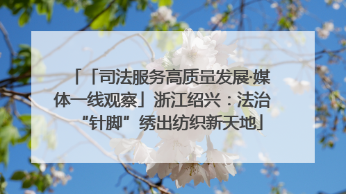 「司法服务高质量发展·媒体一线观察」浙江绍兴：法治“针脚”绣出纺织新天地