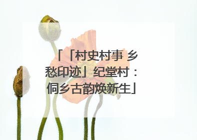 「村史村事 乡愁印迹」纪堂村：侗乡古韵焕新生