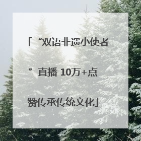 “双语非遗小使者”直播 10万+点赞传承传统文化