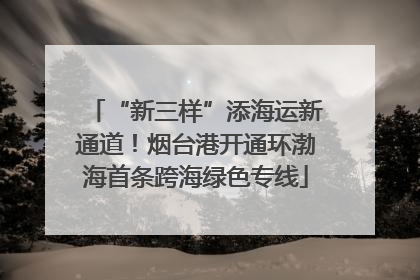 “新三样”添海运新通道！烟台港开通环渤海首条跨海绿色专线