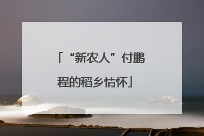 “新农人”付鹏程的稻乡情怀