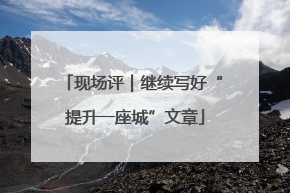 现场评｜继续写好“提升一座城”文章