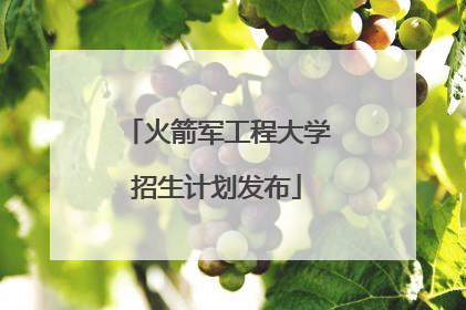 火箭军工程大学招生计划发布