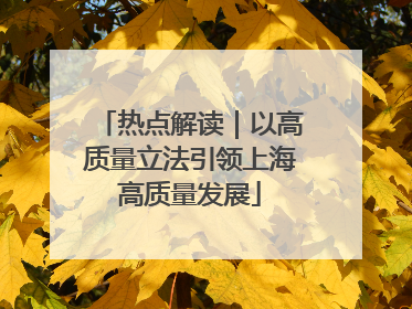 热点解读｜以高质量立法引领上海高质量发展