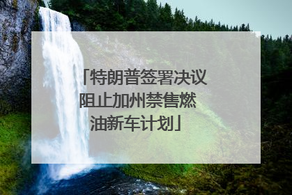 特朗普签署决议 阻止加州禁售燃油新车计划