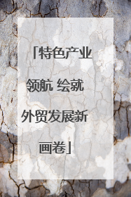 特色产业领航 绘就外贸发展新画卷