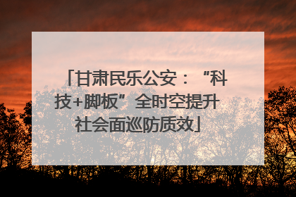 甘肃民乐公安：“科技+脚板”全时空提升社会面巡防质效