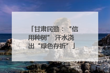 甘肃民勤：“信用种树” 汗水浇出“绿色存折”