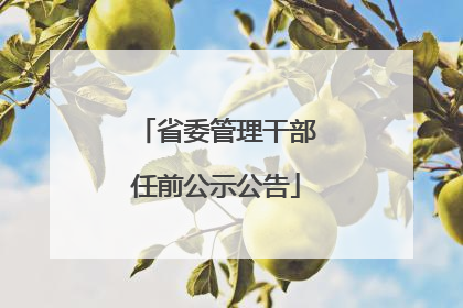 省委管理干部任前公示公告