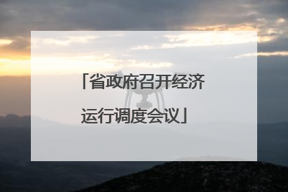 省政府召开经济运行调度会议