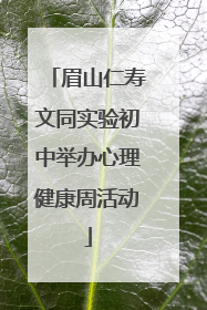 眉山仁寿文同实验初中举办心理健康周活动
