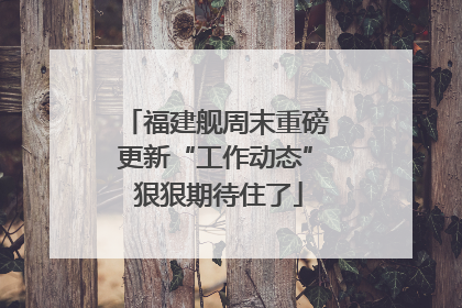福建舰周末重磅更新“工作动态” 狠狠期待住了