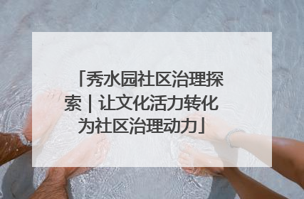秀水园社区治理探索｜让文化活力转化为社区治理动力