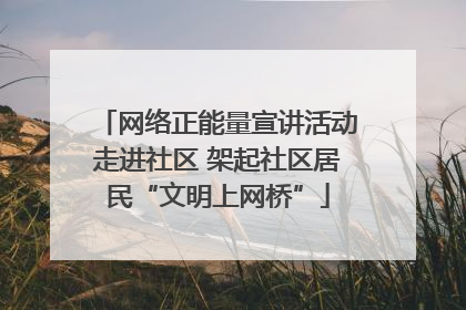 网络正能量宣讲活动走进社区 架起社区居民“文明上网桥”