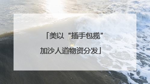 美以“插手包揽”加沙人道物资分发