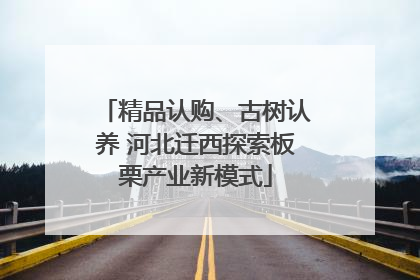 精品认购、古树认养 河北迁西探索板栗产业新模式