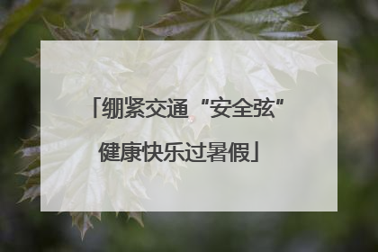 绷紧交通“安全弦” 健康快乐过暑假