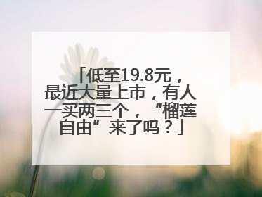 低至19.8元，最近大量上市，有人一买两三个，“榴莲自由”来了吗？