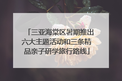 三亚海棠区暑期推出六大主题活动和三条精品亲子研学旅行路线
