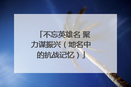 不忘英雄名 聚力谋振兴（地名中的抗战记忆）