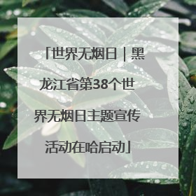 世界无烟日｜黑龙江省第38个世界无烟日主题宣传活动在哈启动