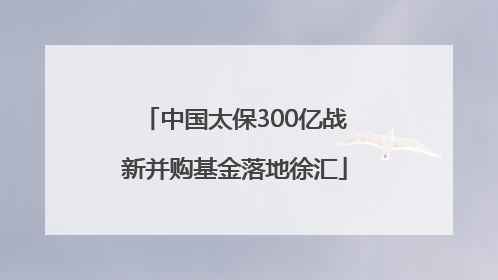 中国太保300亿战新并购基金落地徐汇