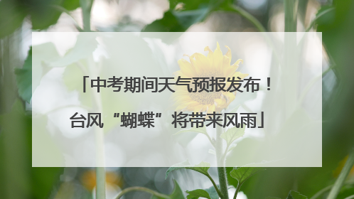 中考期间天气预报发布！台风“蝴蝶”将带来风雨