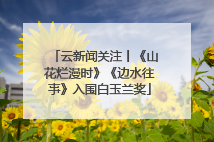 云新闻关注丨《山花烂漫时》《边水往事》入围白玉兰奖