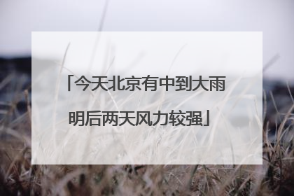 今天北京有中到大雨 明后两天风力较强