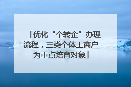 优化“个转企”办理流程，三类个体工商户为重点培育对象