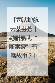 司法护航云茶芬芳丨勐腊易武“断案碑”有啥故事？