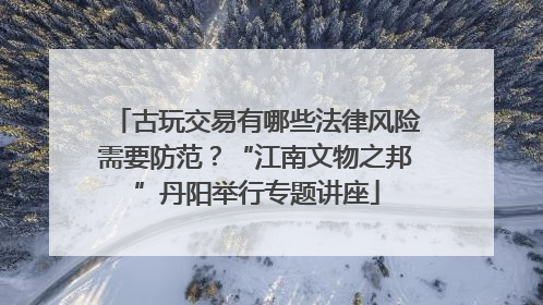 古玩交易有哪些法律风险需要防范？“江南文物之邦”丹阳举行专题讲座