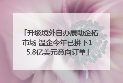 升级境外自办展助企拓市场 温企今年已拼下15.8亿美元意向订单