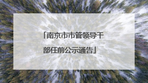 南京市市管领导干部任前公示通告