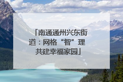 南通通州兴东街道：网格“智”理 共建幸福家园