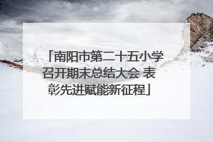 南阳市第二十五小学召开期末总结大会 表彰先进赋能新征程