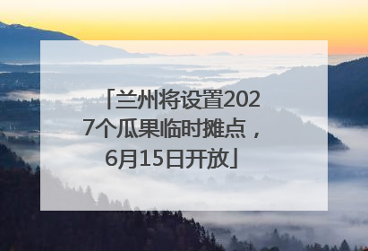 兰州将设置2027个瓜果临时摊点，6月15日开放
