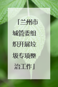 兰州市城管委组织开展垃圾专项整治工作