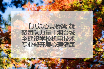 共筑心灵桥梁 凝聚团队力量丨烟台城乡建设学校机电技术专业部开展心理健康讲座及团辅活动