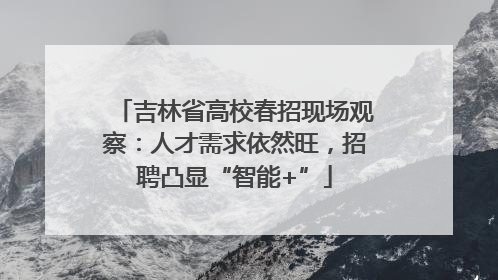 吉林省高校春招现场观察：人才需求依然旺，招聘凸显“智能+”