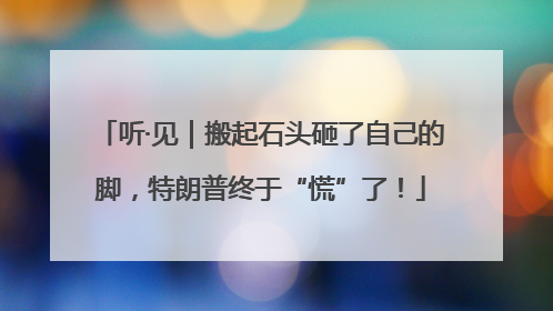 听·见｜搬起石头砸了自己的脚，特朗普终于“慌”了！