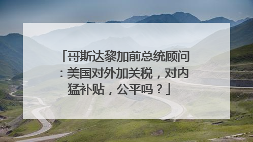 哥斯达黎加前总统顾问：美国对外加关税，对内猛补贴，公平吗？
