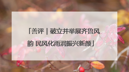 善评｜破立并举展齐鲁风韵 民风化雨润振兴新颜