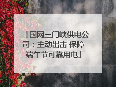 国网三门峡供电公司：主动出击 保障端午节可靠用电