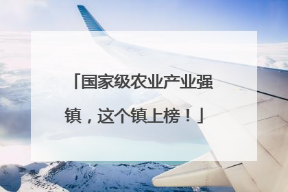 国家级农业产业强镇，这个镇上榜！
