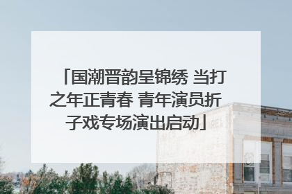 国潮晋韵呈锦绣 当打之年正青春 青年演员折子戏专场演出启动