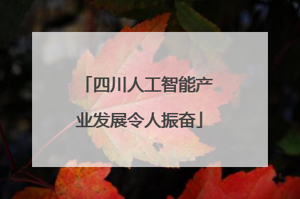 四川人工智能产业发展令人振奋
