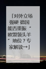对外立场强硬 德国能否重振“欧盟领头羊”地位？专家解读→