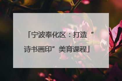 宁波奉化区：打造“诗书画印”美育课程